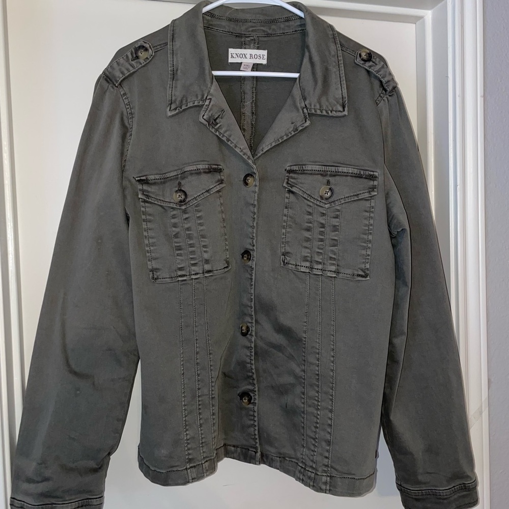 Army green utility jacket